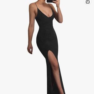 Black bodycon stretch dress